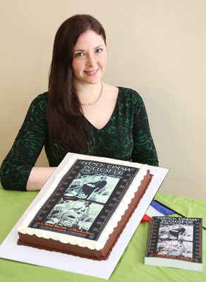 Marcelline Block with 'French Cinema in Close-up' cake
